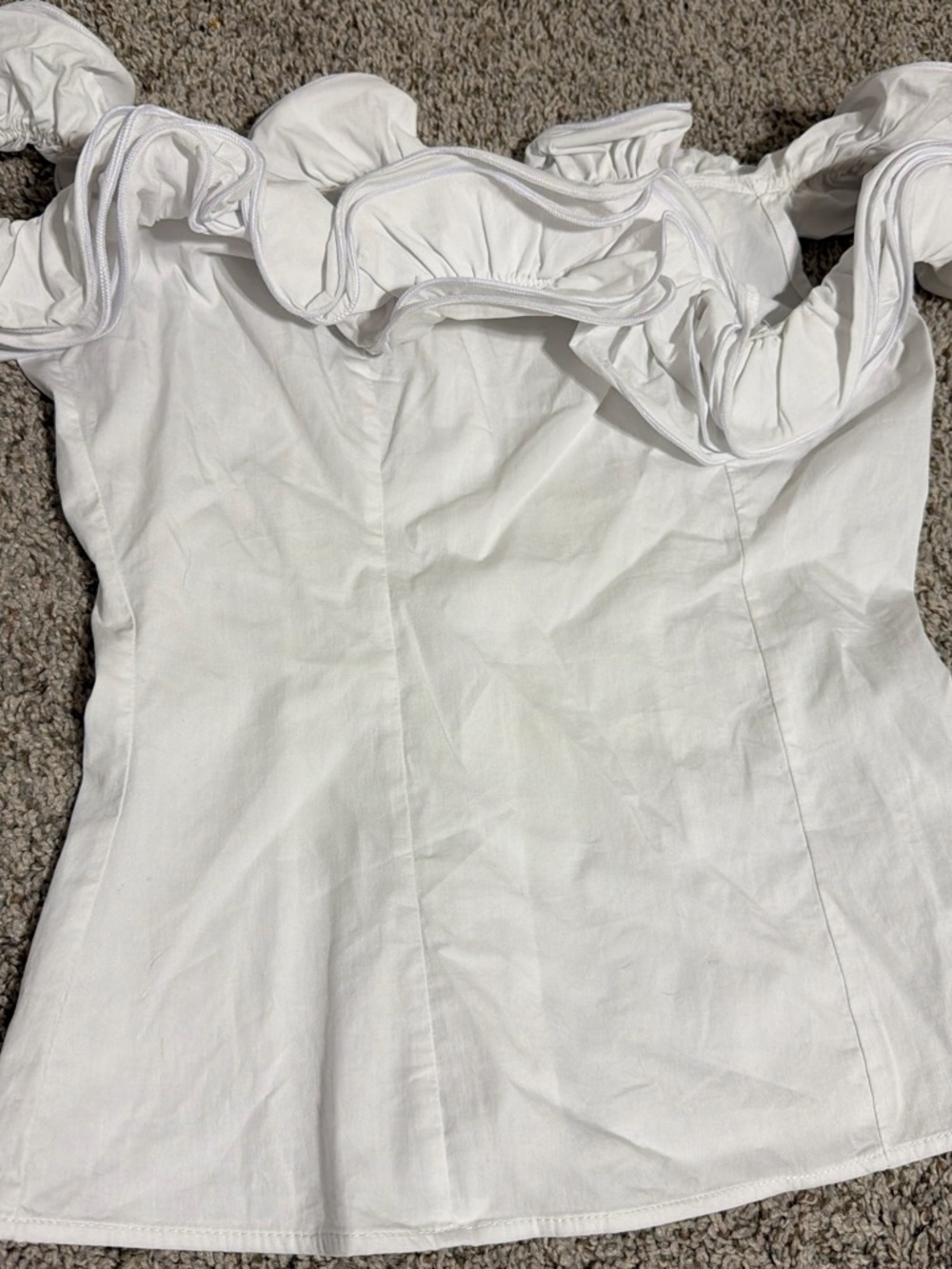 White Ruffle-Strap Mini Dress - Picture 6 of 7
